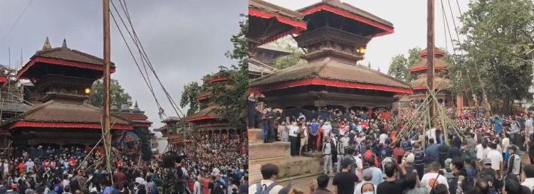 हनुमान ढोकाबाट सुरु भयो इन्द्रजात्रा