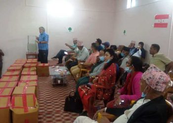 कांग्रेसद्धारा धनकुटा महालक्ष्मीको सवै वडामा स्वास्थ्य समाग्रीहरु वितरण