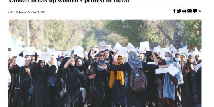 हेरातमा महिला आन्दोलनलाई दबाउदै तालिवान