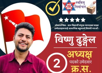 ल क्याम्पस स्ववियु सभापतिमा ढुंगेल निर्वाचित