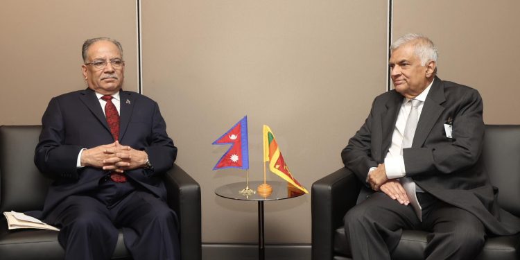 प्रधानमन्त्री दाहाल र श्रीलङ्काका राष्ट्रपति विक्रमासीङ्गेबीच भेटवार्ता