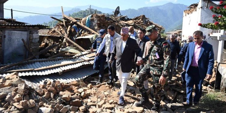 जाजरकाेटमा राष्ट्रपतिले राहात सामाग्री नै बितरण गर्न पाएनन्