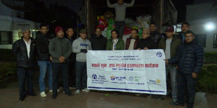 एनटिभी प्रेस युनियन शाखाले वितरण गर्‍यो भूकम्प पीडितलाई न्यानो कपडा