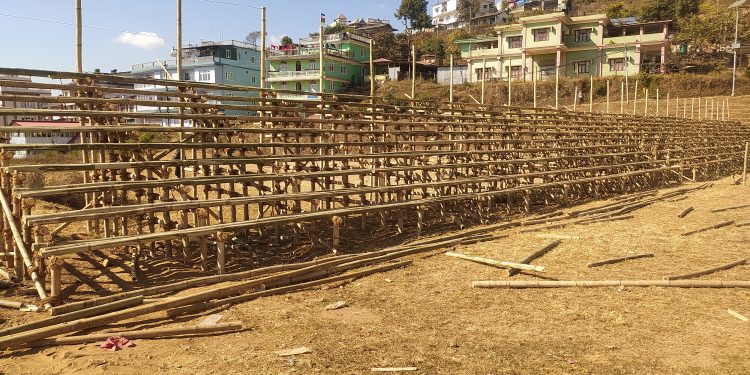 इलाम गोल्डकपको तयारी तिर्ब : अस्थाई प्याराफिट निर्माण हुंदै