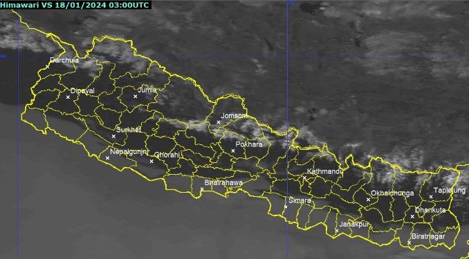 आजको मौसमः काेशी र गण्डकीमा बर्षा हुने, चार प्रदेशमा हिमपात हुने