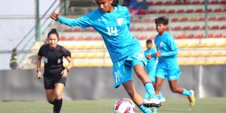 साफ यू–१६ महिला फुटबल: भुटानमाथि भारतको ७-० को फराकिलो जित
