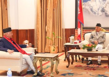 शनिबार साँझ प्रधानमन्त्री ओलीले भेटे राष्ट्रपति पौडेललाई